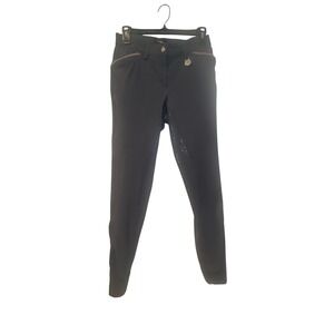 HKM‎ Womens Full Seat Silicone Riding Breeches Gray Equestrian Pants US Size 6